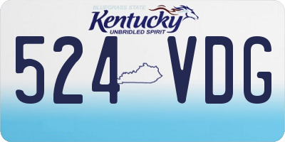 KY license plate 524VDG