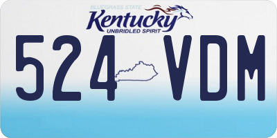 KY license plate 524VDM