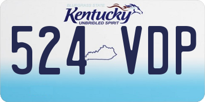 KY license plate 524VDP
