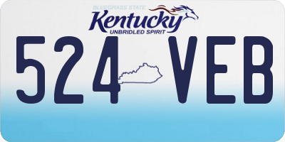 KY license plate 524VEB