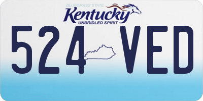 KY license plate 524VED