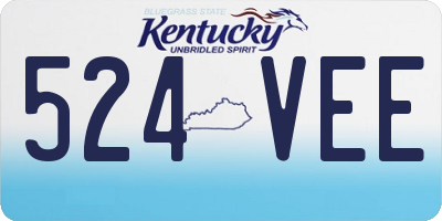 KY license plate 524VEE
