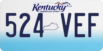 KY license plate 524VEF