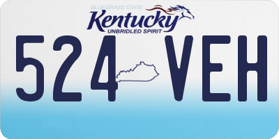 KY license plate 524VEH