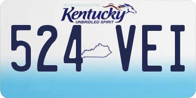 KY license plate 524VEI