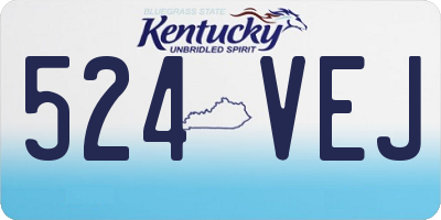 KY license plate 524VEJ
