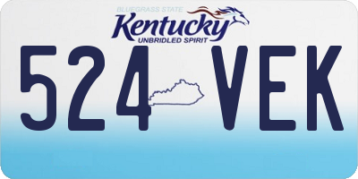KY license plate 524VEK
