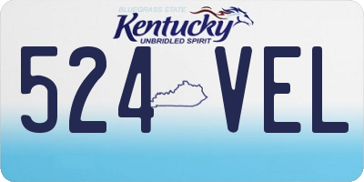 KY license plate 524VEL