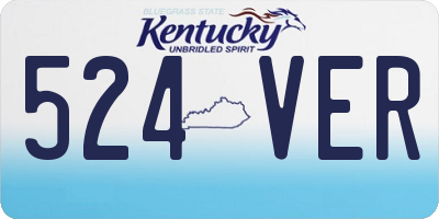 KY license plate 524VER