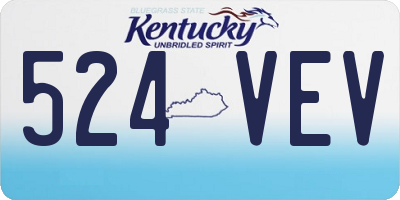 KY license plate 524VEV