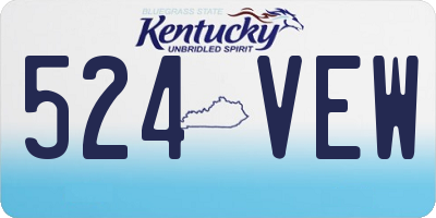 KY license plate 524VEW