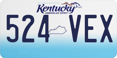 KY license plate 524VEX