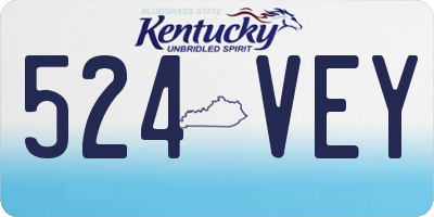KY license plate 524VEY