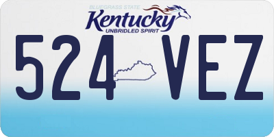 KY license plate 524VEZ