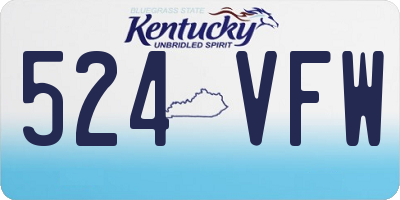 KY license plate 524VFW