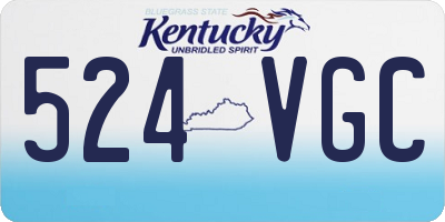 KY license plate 524VGC