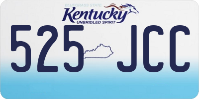 KY license plate 525JCC