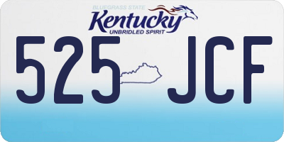 KY license plate 525JCF