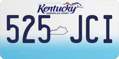 KY license plate 525JCI