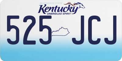 KY license plate 525JCJ