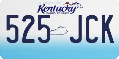 KY license plate 525JCK