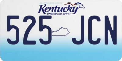 KY license plate 525JCN