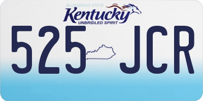 KY license plate 525JCR