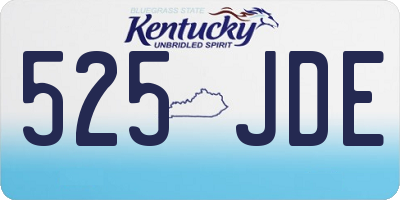 KY license plate 525JDE