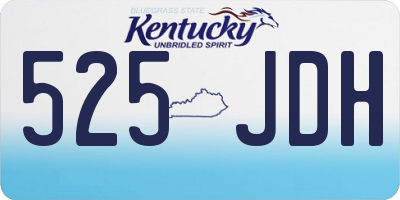 KY license plate 525JDH