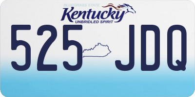 KY license plate 525JDQ
