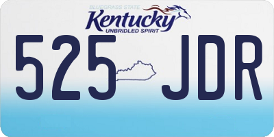 KY license plate 525JDR