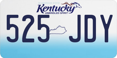 KY license plate 525JDY