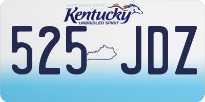 KY license plate 525JDZ