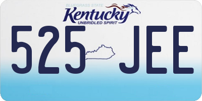 KY license plate 525JEE