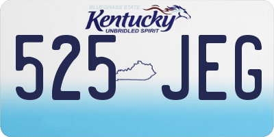 KY license plate 525JEG