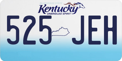 KY license plate 525JEH