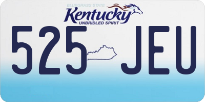 KY license plate 525JEU