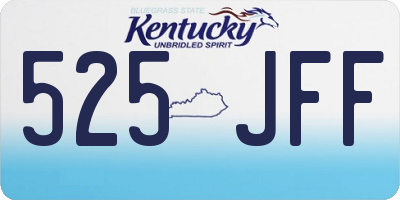 KY license plate 525JFF