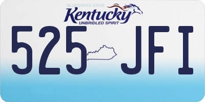KY license plate 525JFI