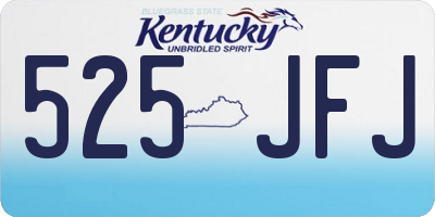 KY license plate 525JFJ