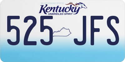 KY license plate 525JFS