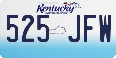 KY license plate 525JFW