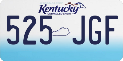 KY license plate 525JGF