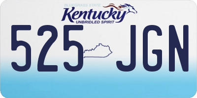 KY license plate 525JGN