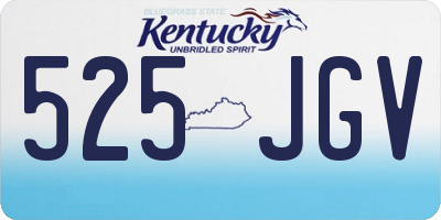 KY license plate 525JGV