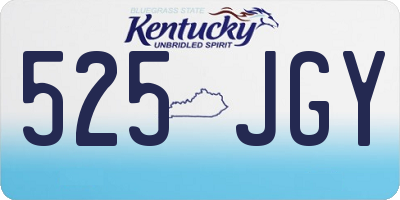 KY license plate 525JGY