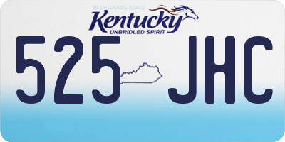 KY license plate 525JHC