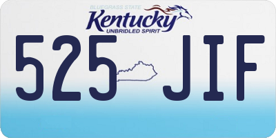 KY license plate 525JIF