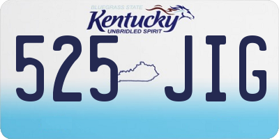 KY license plate 525JIG