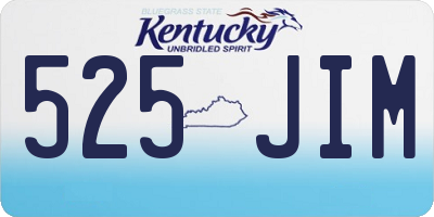 KY license plate 525JIM